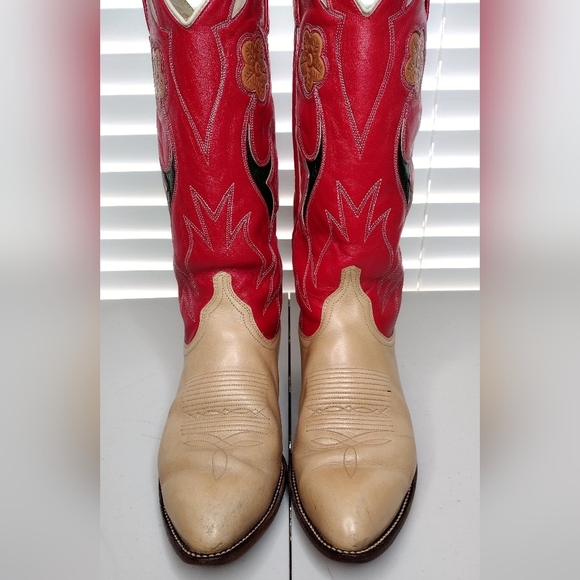 Ralph Lauren Selene Rare Vintage Leather Rodeo Cowgirl Western Heeled Boots Sz 9 - Picture 5 of 16